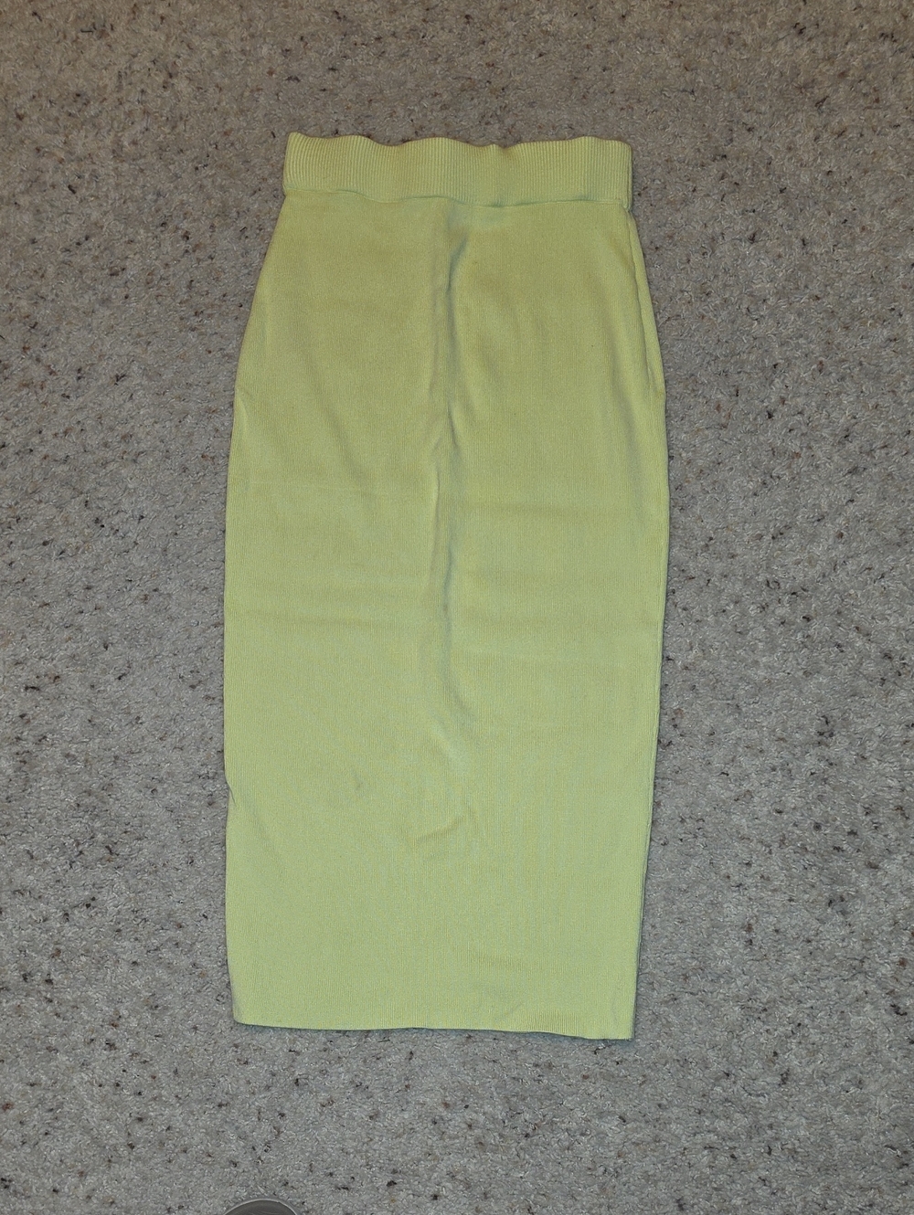 Open Edit Stretchy Sleek Yellow Knit Pencil Skirt